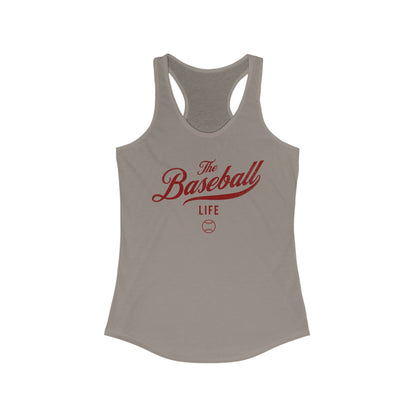 The Baseball Life Classic Script Tank_Maroon Print