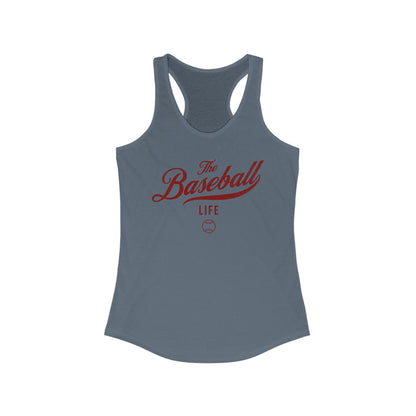 The Baseball Life Classic Script Tank_Maroon Print