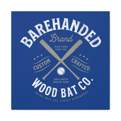 Barehanded Wood Bat Co. Wall Art Canvas_Royal Blue