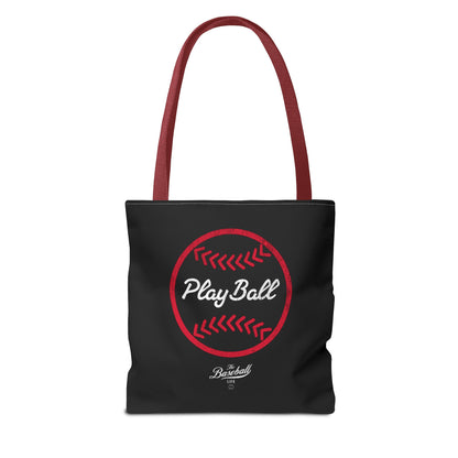 Baseball Icon Play Ball Tote Bag_Black