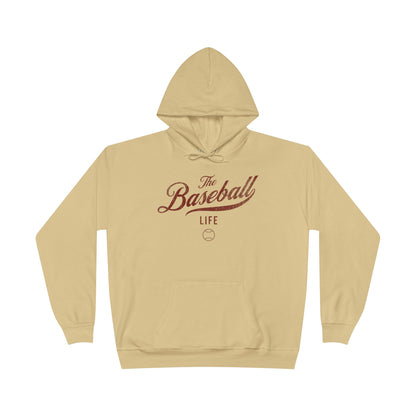 The Baseball Life Hoodie w/Grommets_Maroon Print