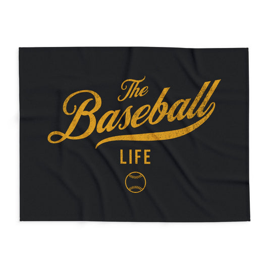 Fleece Blanket_Black w Yellow Gold Print