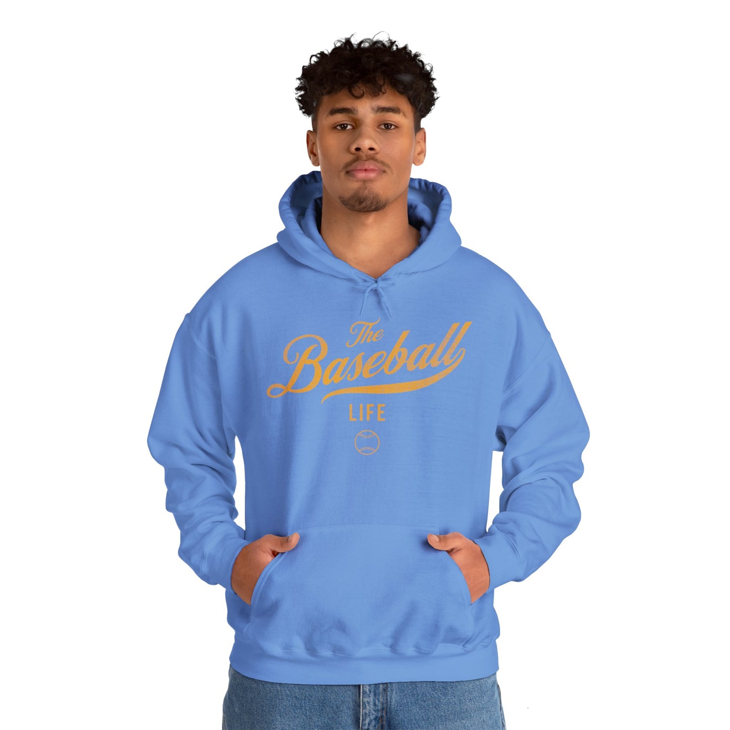 The Baseball Life Hoodie_Yellow Gold Print