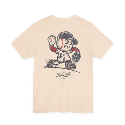 Mr. Baseball Mascot Pitching T-Shirt