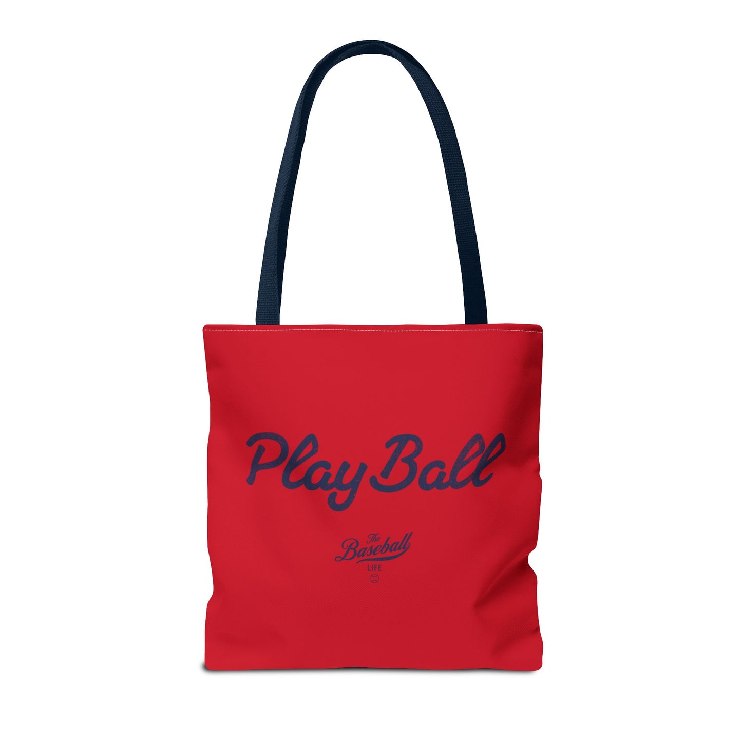 Play Ball Tote Bag_Red with Navy Print