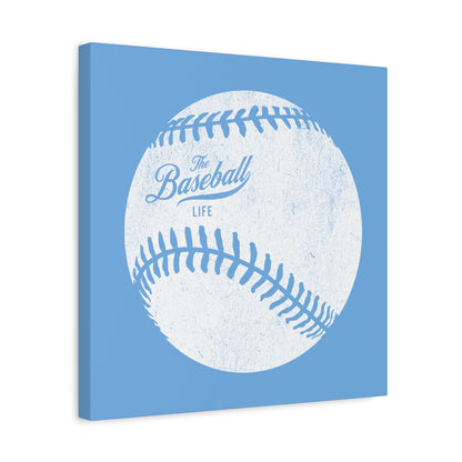 Weathered Baseball Wall Art Canvas_Carolina Blue