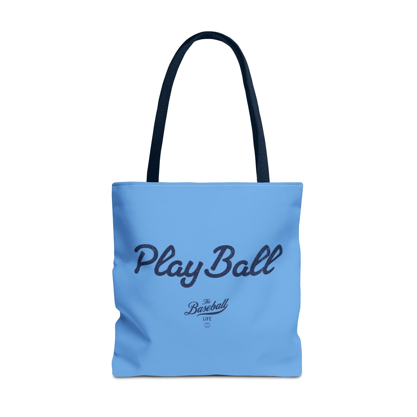 Play Ball Tote Bag_Carolina Blue with Navy Print