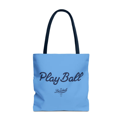 Play Ball Tote Bag_Carolina Blue with Navy Print