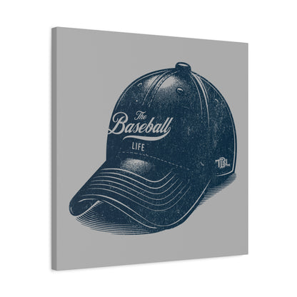 The Baseball Life Ball Cap Wall Art Canvas_Silver Gray