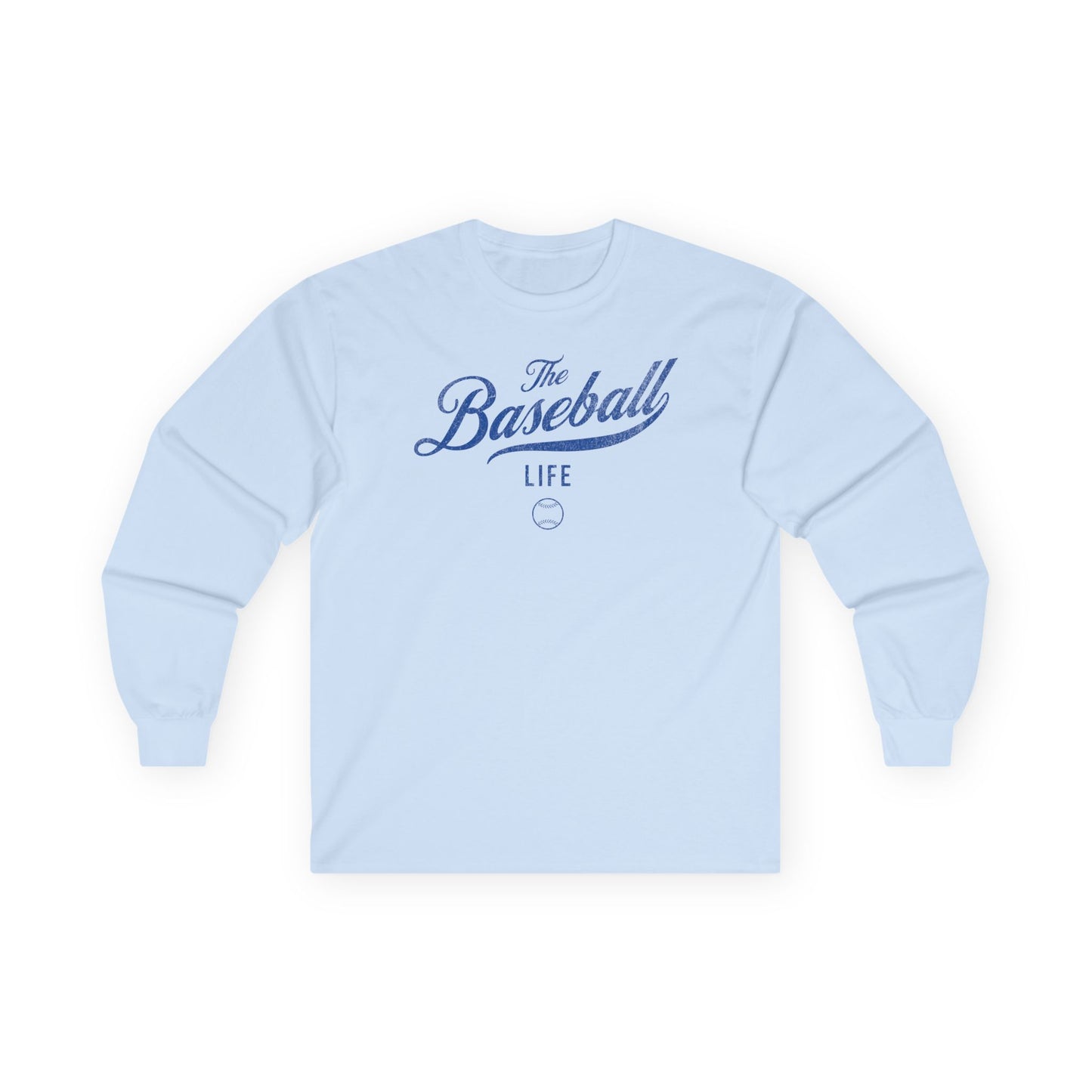 The Baseball Life Long Sleeve T-Shirt_Royal Blue Print