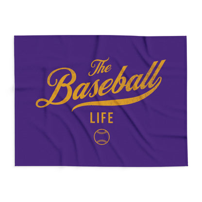 Fleece Blanket_Purple w Yellow Gold Print