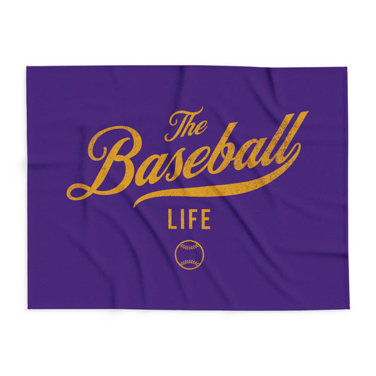 Fleece Blanket_Purple w Yellow Gold Print