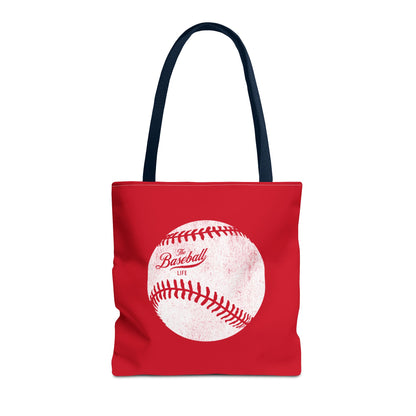 Weathered Baseball Tote Bag_Red