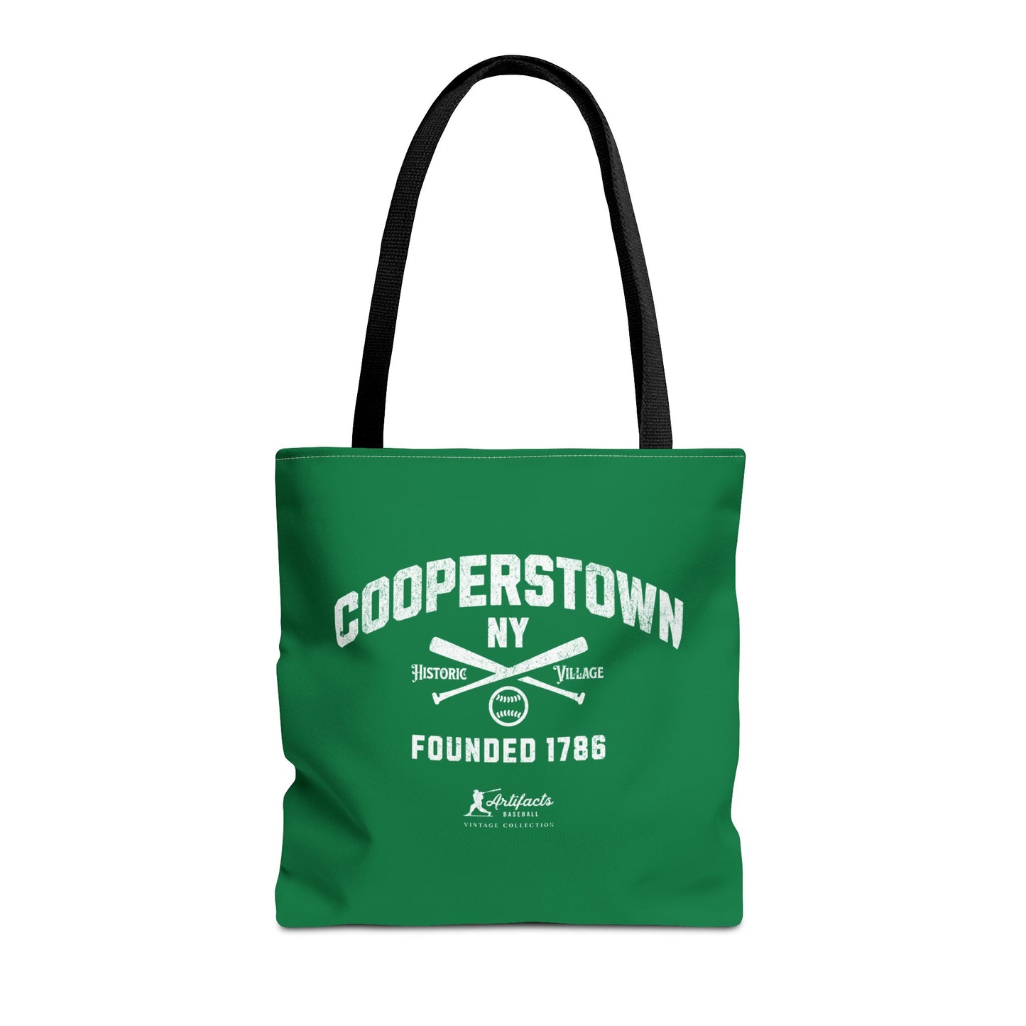 Cooperstown, NY Tote Bag_Green w White Print