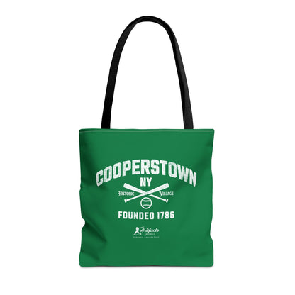 Cooperstown, NY Tote Bag_Green w White Print