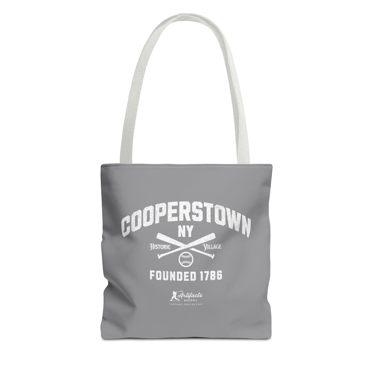 Cooperstown, NY Tote Bag_Gray w White Print