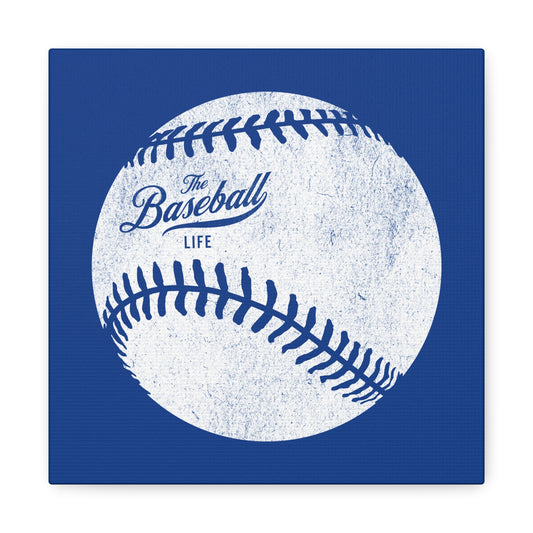 Weathered Baseball Wall Art Canvas_Royal Blue