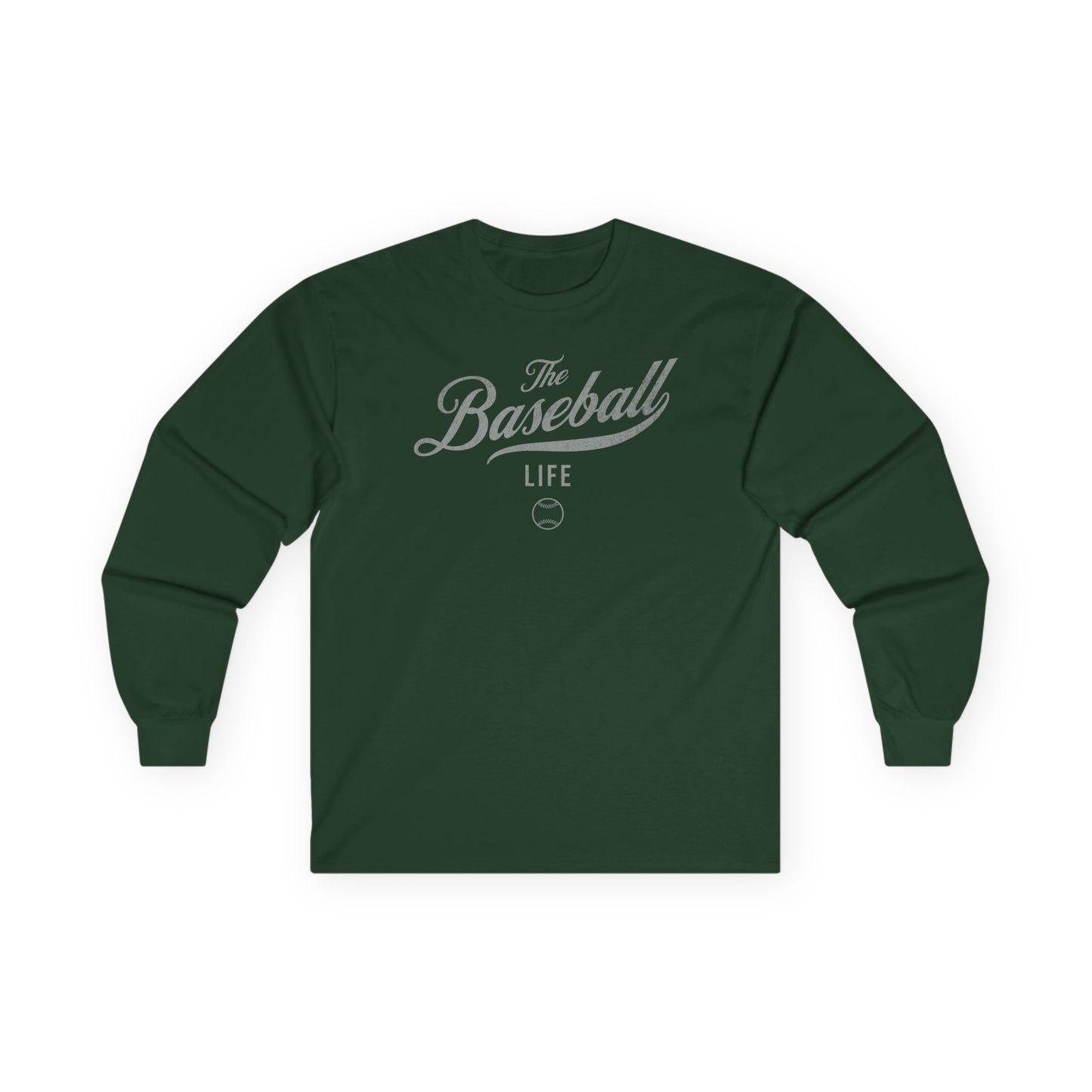 The Baseball Life Long Sleeve T-Shirt_Silver Gray Print