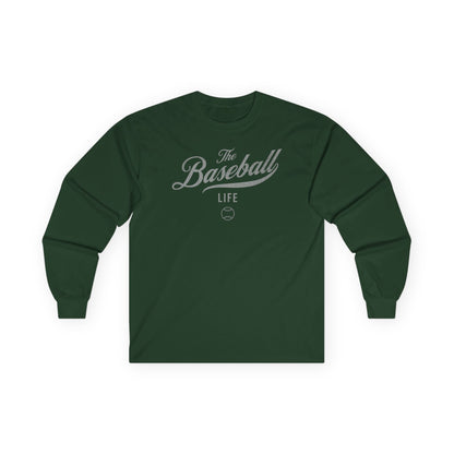 The Baseball Life Long Sleeve T-Shirt_Silver Gray Print