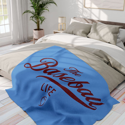 Fleece Blanket_Carolina Blue w Maroon Print