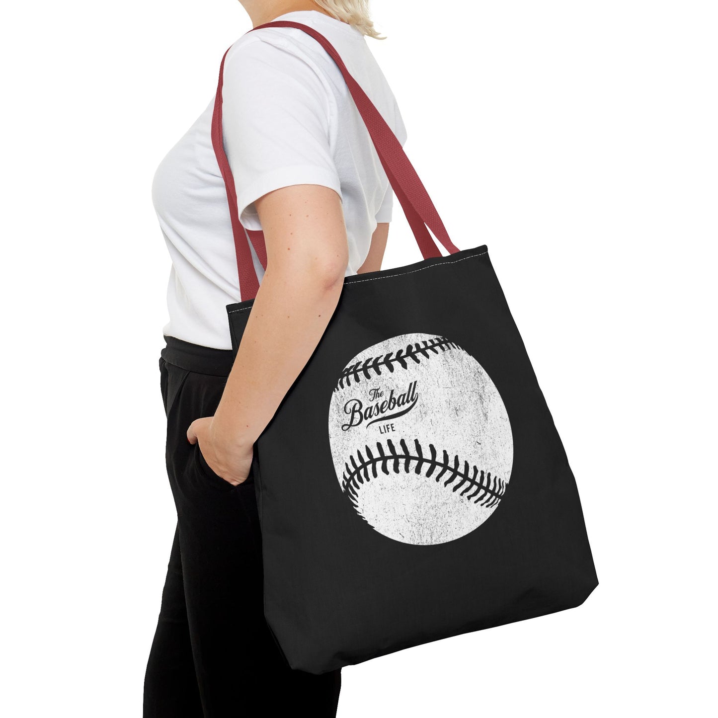 Weathered Baseball Tote Bag_Black