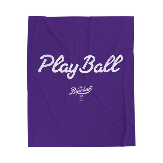 Velveteen Plush Blanket_Play Ball_Purple