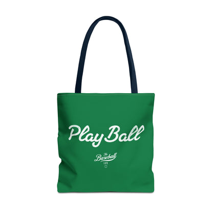 Play Ball Tote Bag_Green with White Print