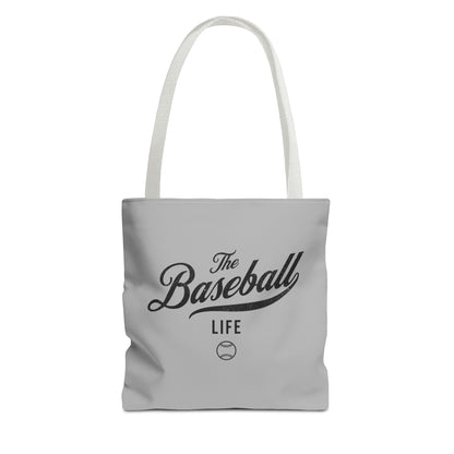 The Baseball Life Tote Bag_Gray w Black Print