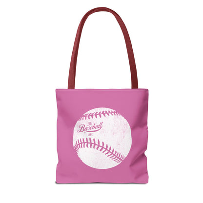 Weathered Baseball Tote Bag_Bubble Gum