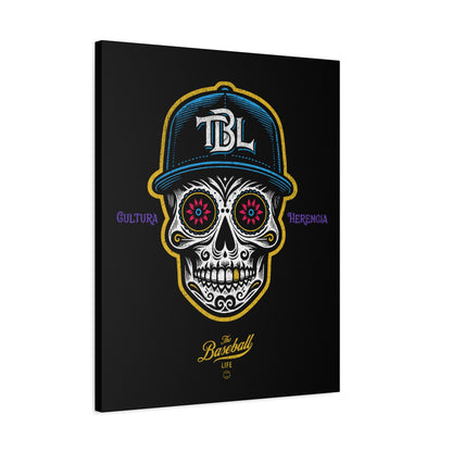 Beisbol Sugar Skull Series_Player 1 Wall Art Canvas_Black