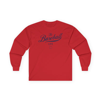 The Baseball Life Long Sleeve T-Shirt_Navy Print