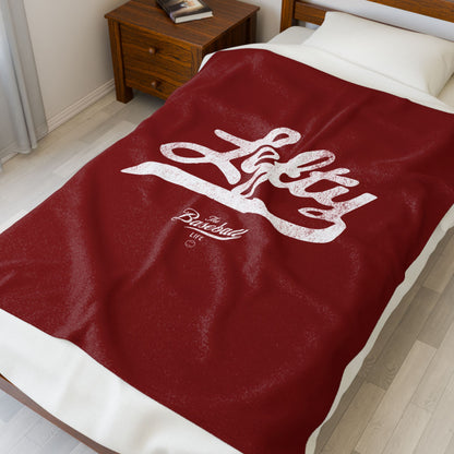 Velveteen Plush Blanket_Lefty_Maroon