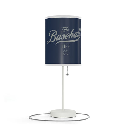Table Lamp_Navy w Silver Gray Print