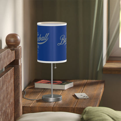 Table Lamp_Royal Blue w Silver Gray Print