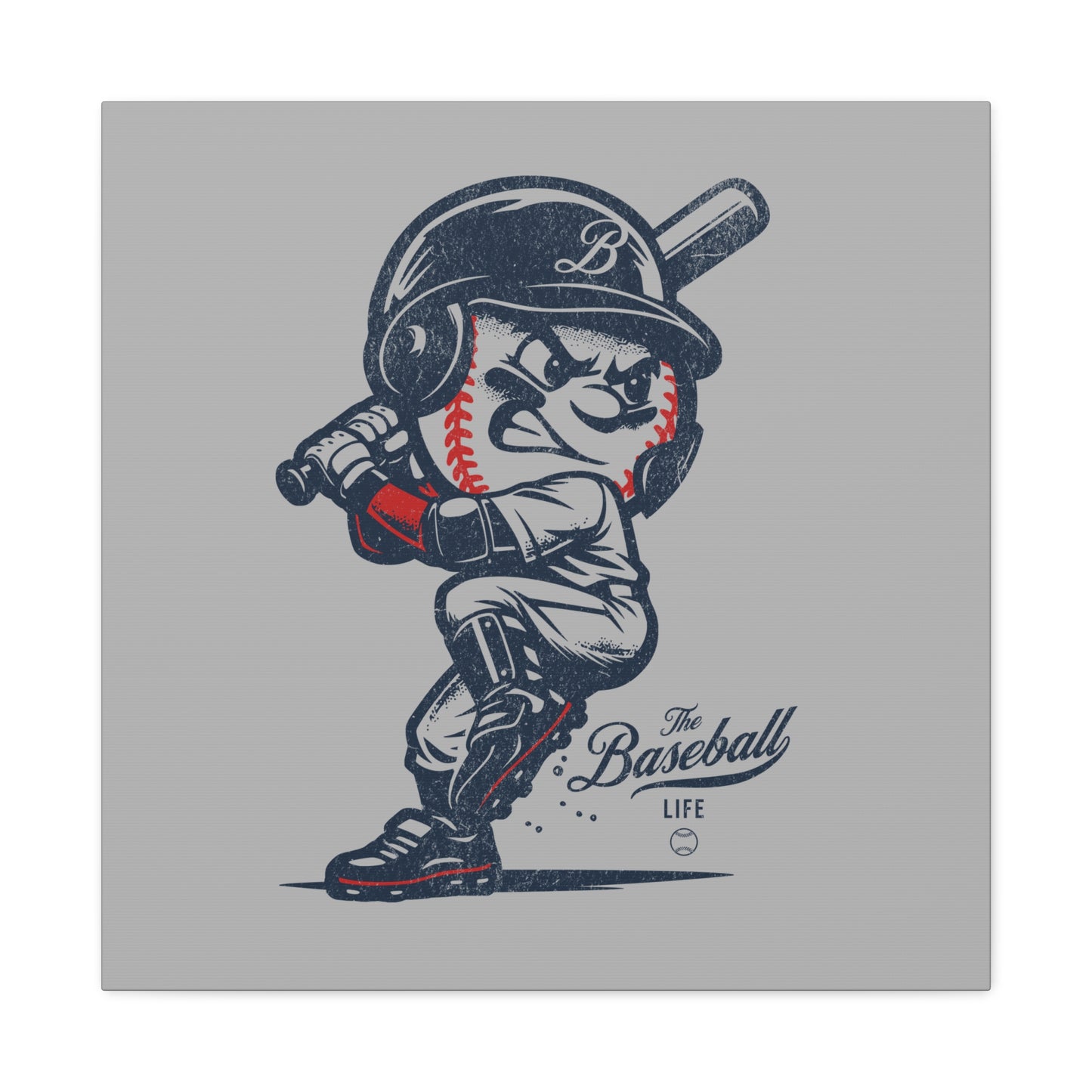Mr. Baseball Mascot Batting Wall Art Canvas