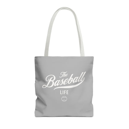 The Baseball Life Tote Bag_Gray w White Print