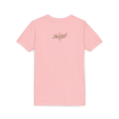 Youth The Baseball Life Classic Script T-Shirt_Old Gold Print
