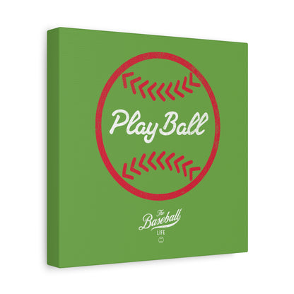 Play Ball Graphic Baseball Wall Art Canvas_Grass Green