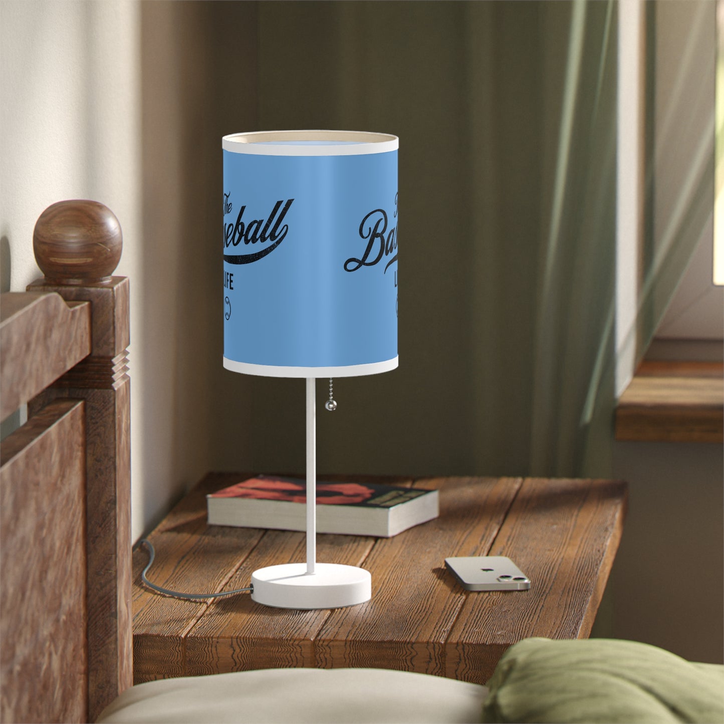 Table Lamp_Carolina Blue w Black Print