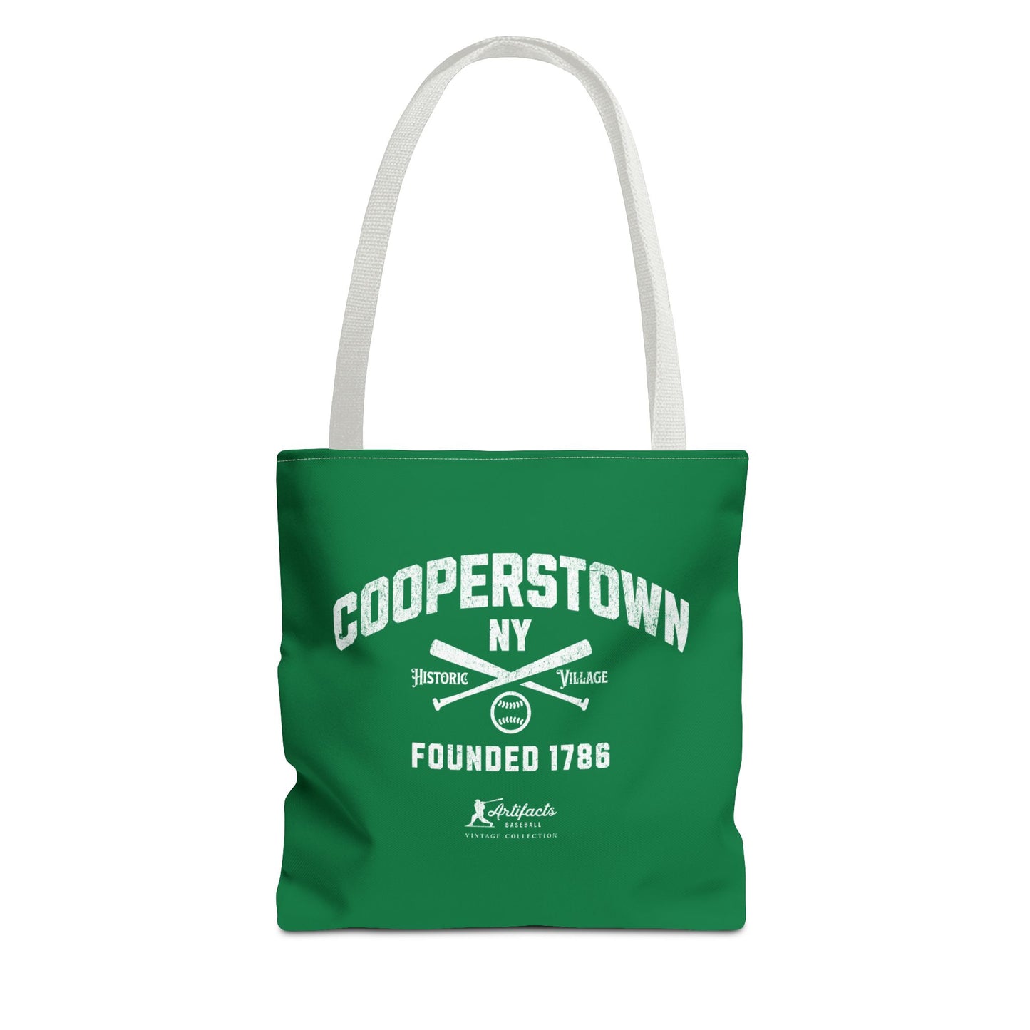Cooperstown, NY Tote Bag_Green w White Print