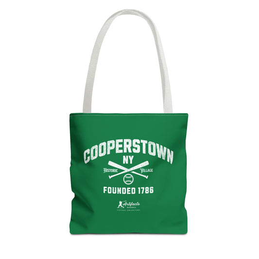 Cooperstown, NY Tote Bag_Green w White Print
