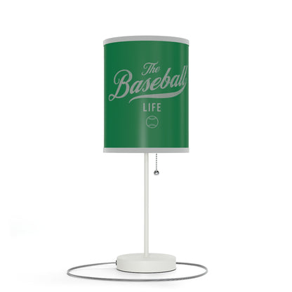 Table Lamp_Green w Silver Gray Print