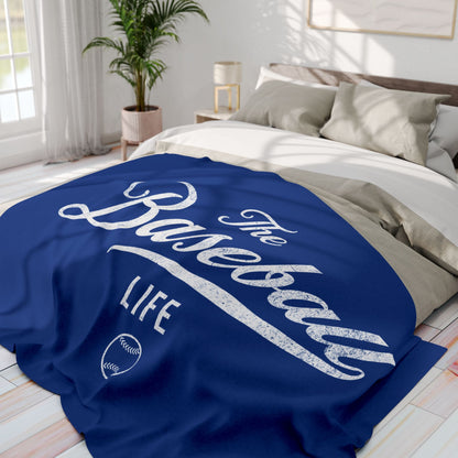 Fleece Blanket_Royal Blue w White Print