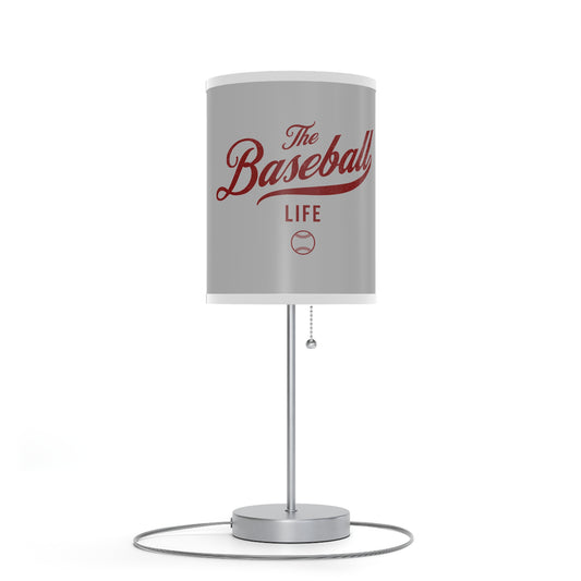 Table Lamp_Silver Gray w Maroon Print