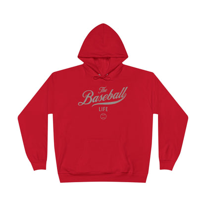 The Baseball Life Hoodie w/Grommets_Silver Gray Print