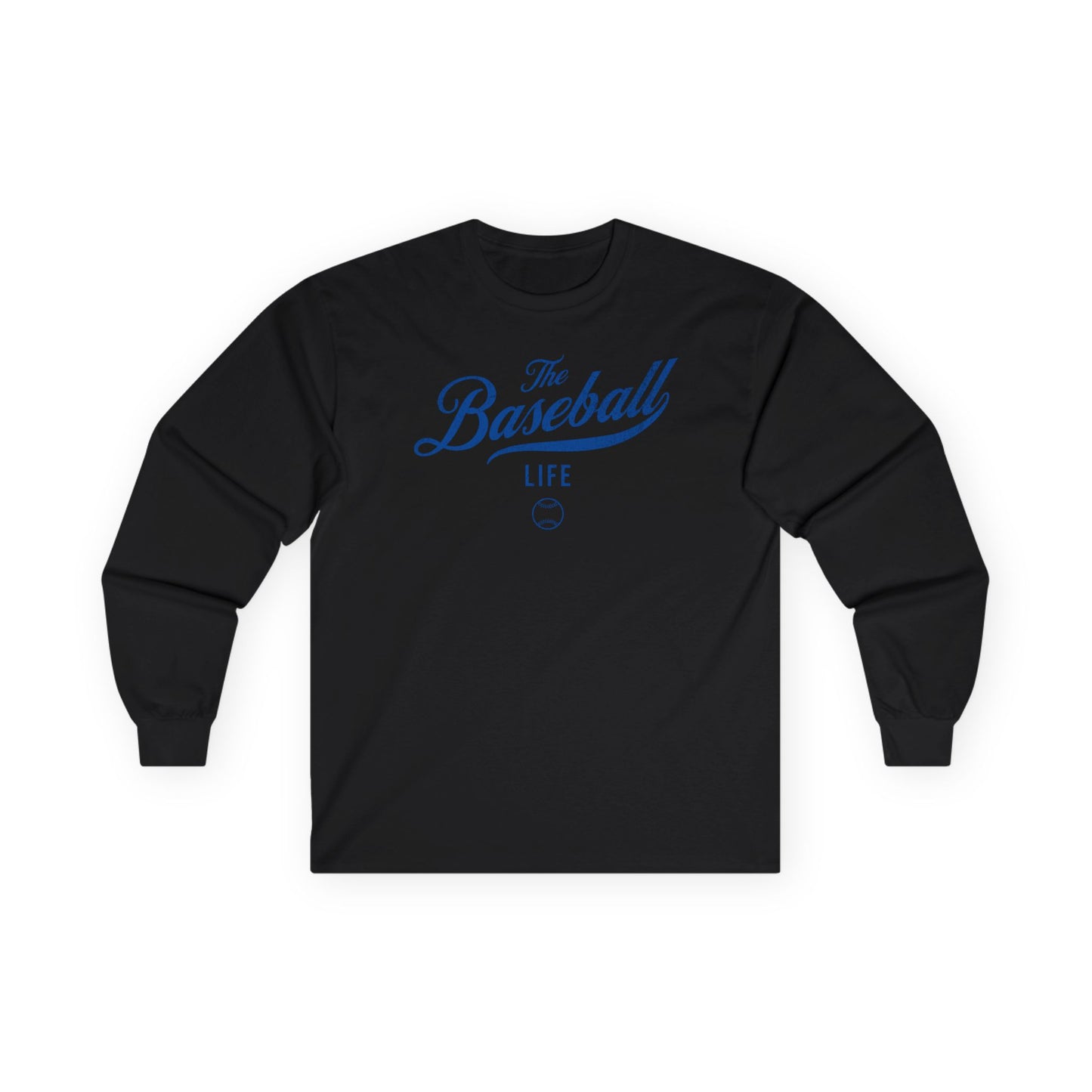 The Baseball Life Long Sleeve T-Shirt_Royal Blue Print