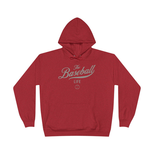 The Baseball Life Hoodie w/Grommets_Silver Gray Print