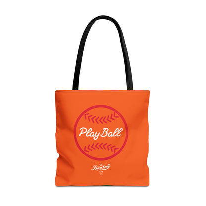 Baseball Icon Play Ball Tote Bag_Orange
