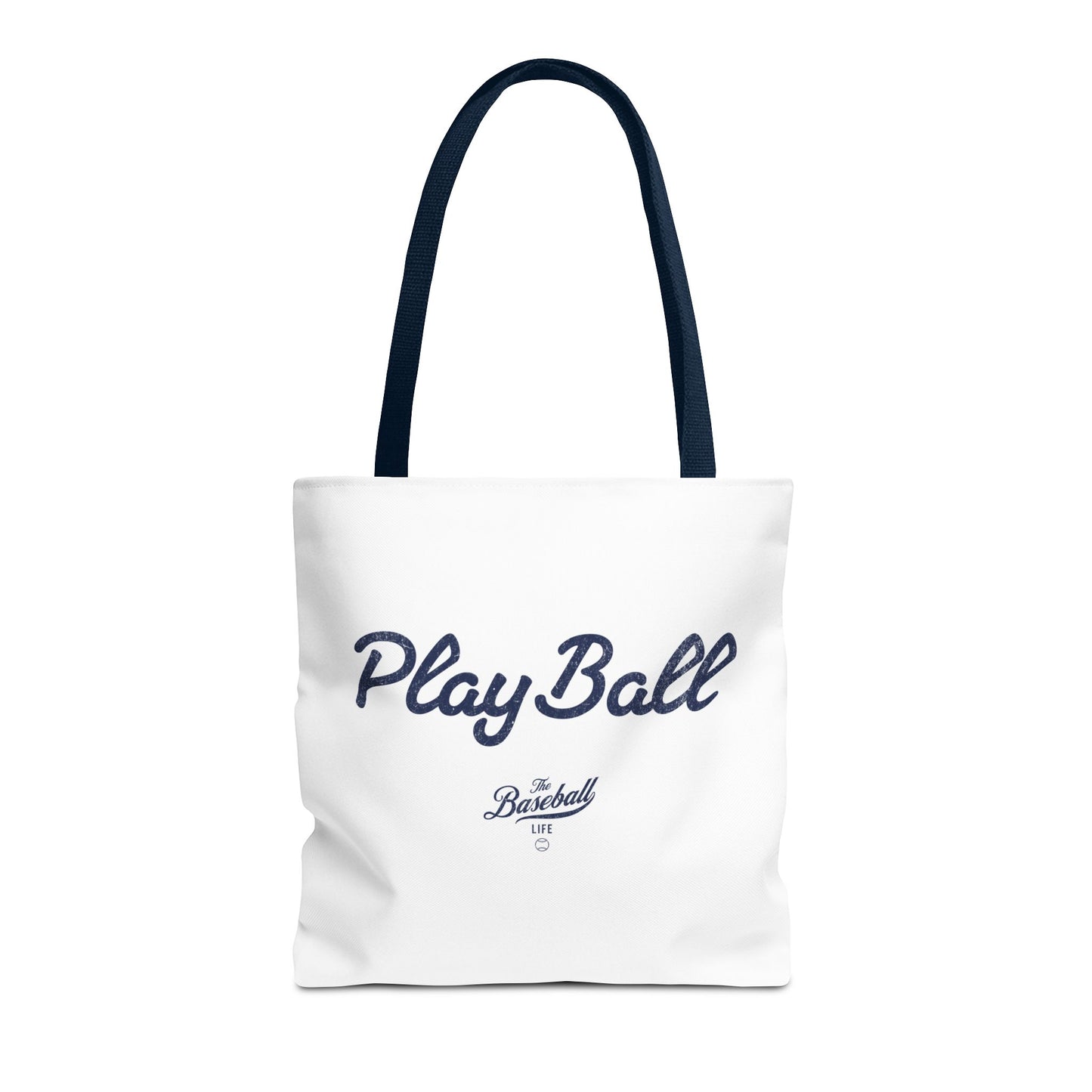 Play Ball Tote Bag_White with Navy Print