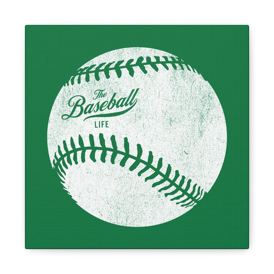 Weathered Baseball Wall Art Canvas_Green